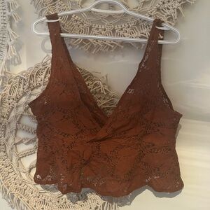 ✨ ADD-ON ✨ Brown Lace Crop Top